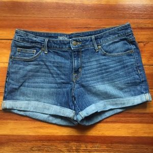 Mossimo Mid Rise Midi Denim Shorts